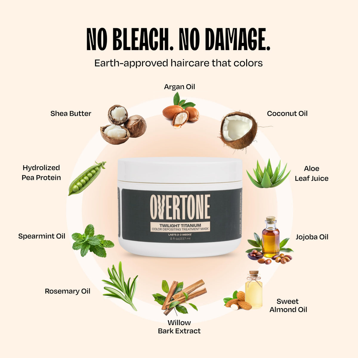 oVertone hair mask in bathroom setting