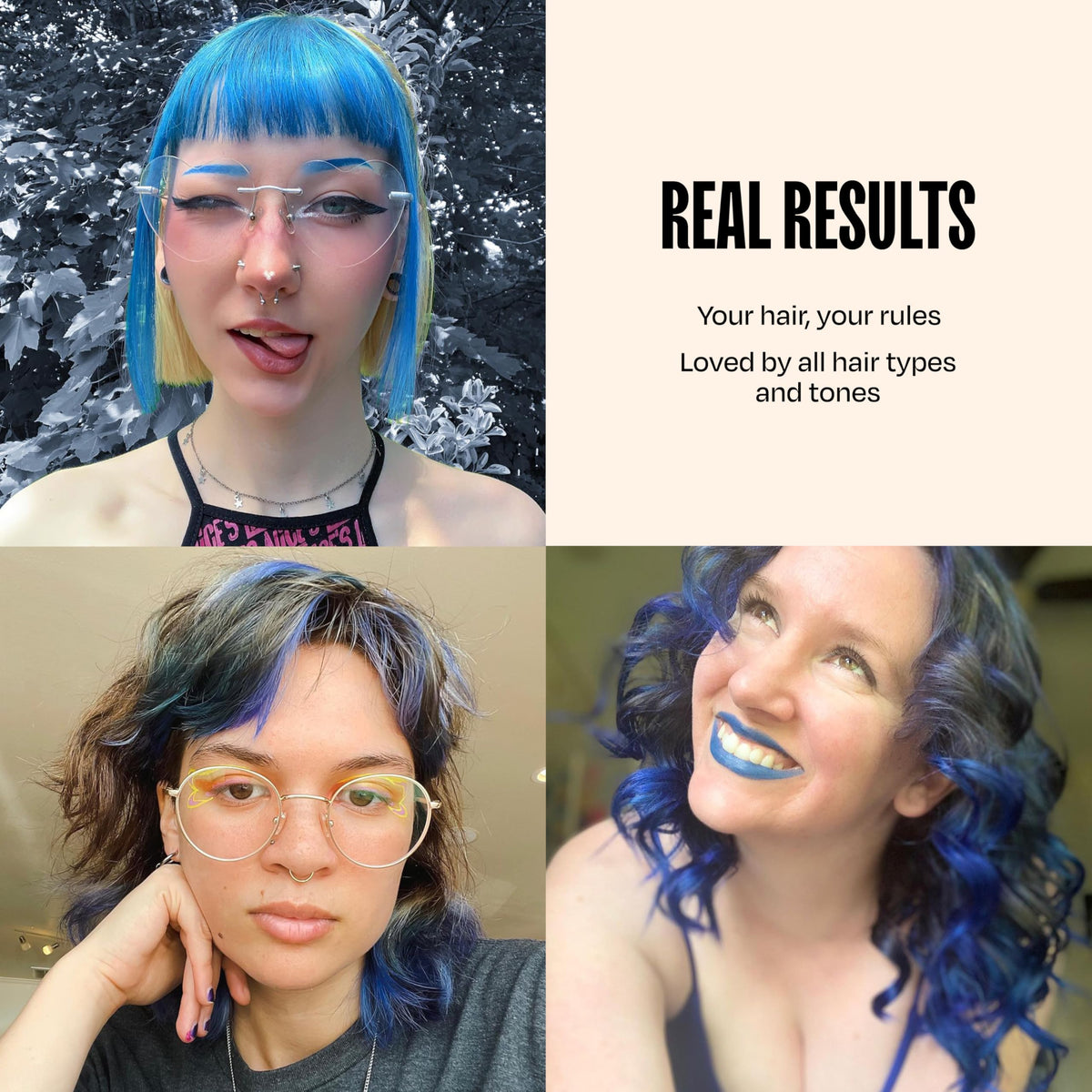 oVertone Indigo Iris Hair Mask in bathroom setting