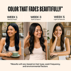 oVertone Indigo Iris Hair Mask results on brown hair
