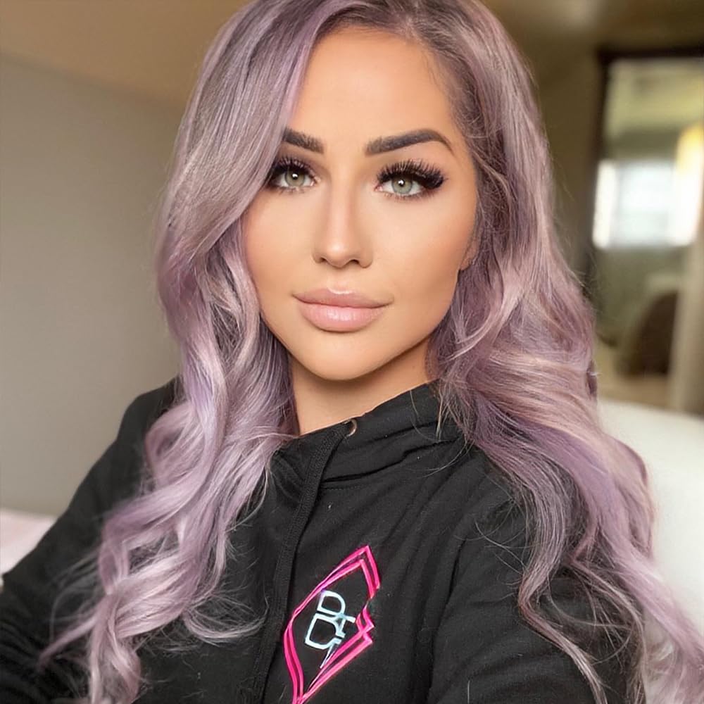 oVertone Lilac Lotus conditioner application in shower