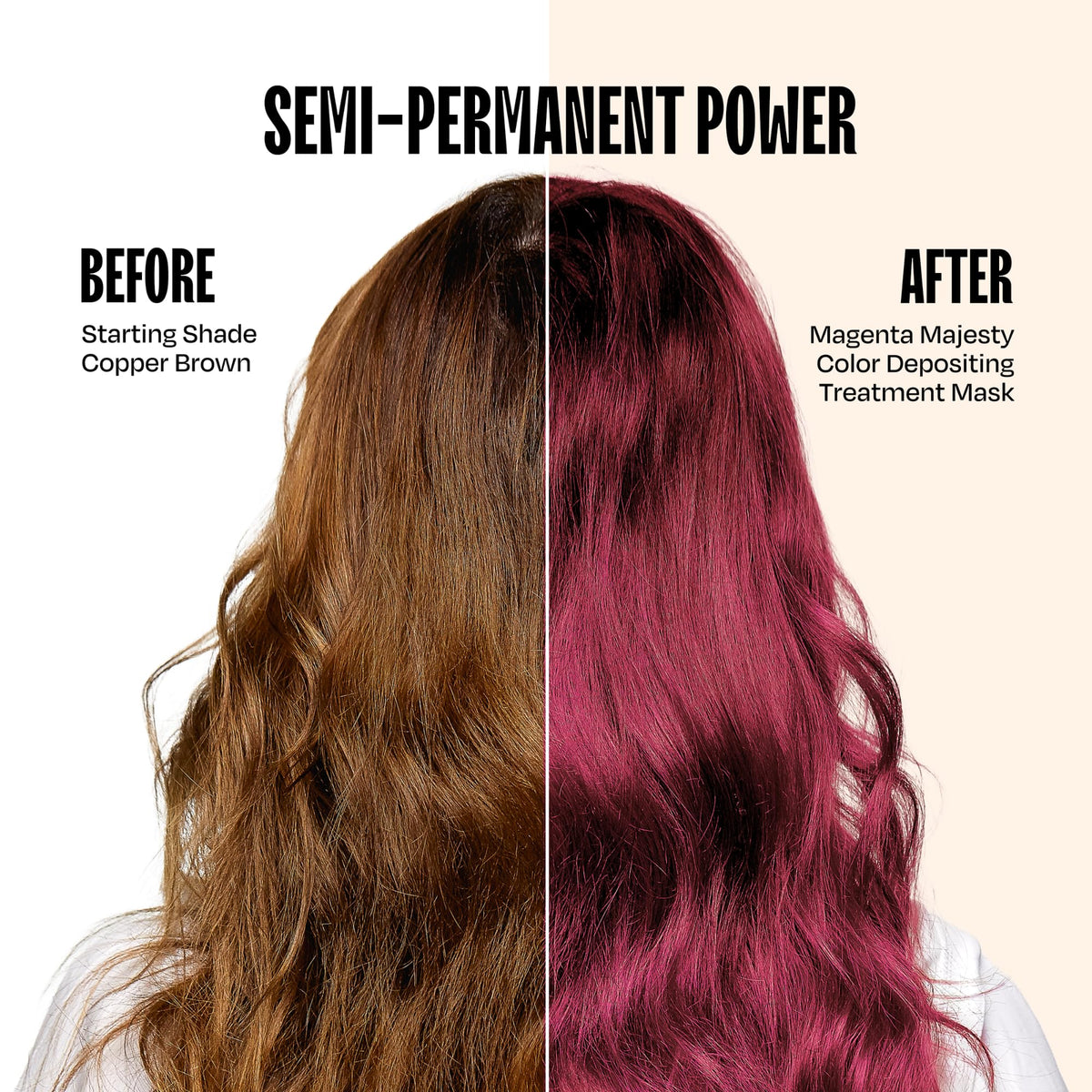 oVertone Magenta Majesty Hair Mask application on hair