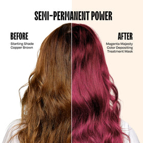 oVertone Magenta Majesty Hair Mask application on hair