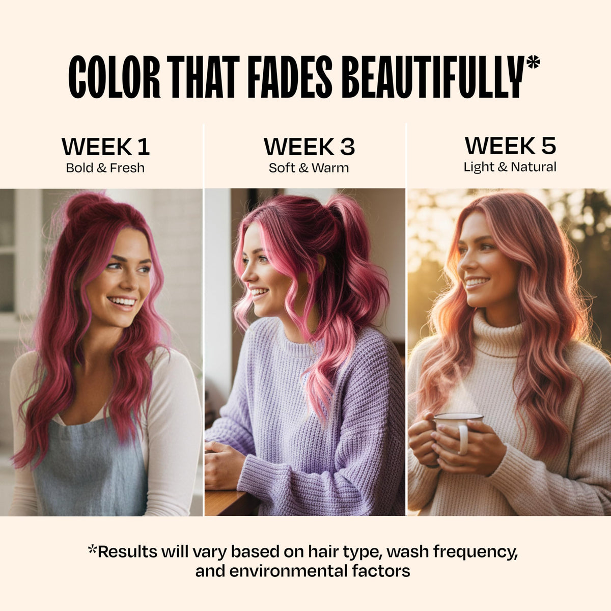 oVertone Magenta Majesty Hair Mask on a bathroom shelf