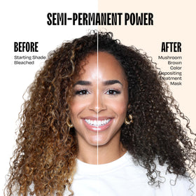 oVertone Mushroom Brown Hair Mask application on dry hair