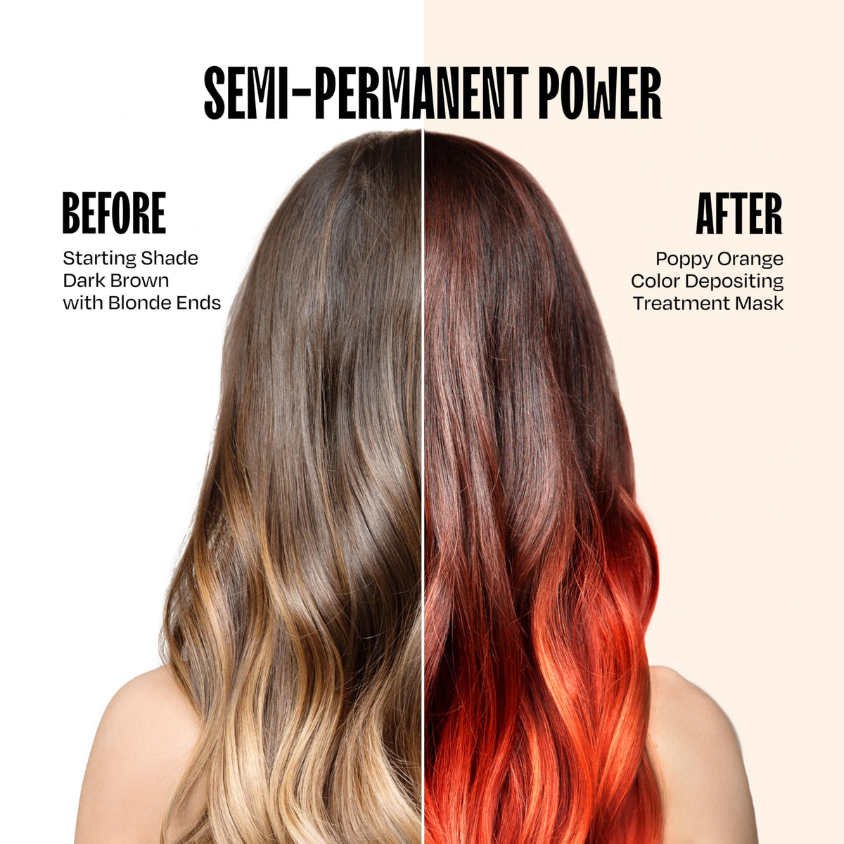 oVertone Poppy Orange Hair Mask opened showing texture