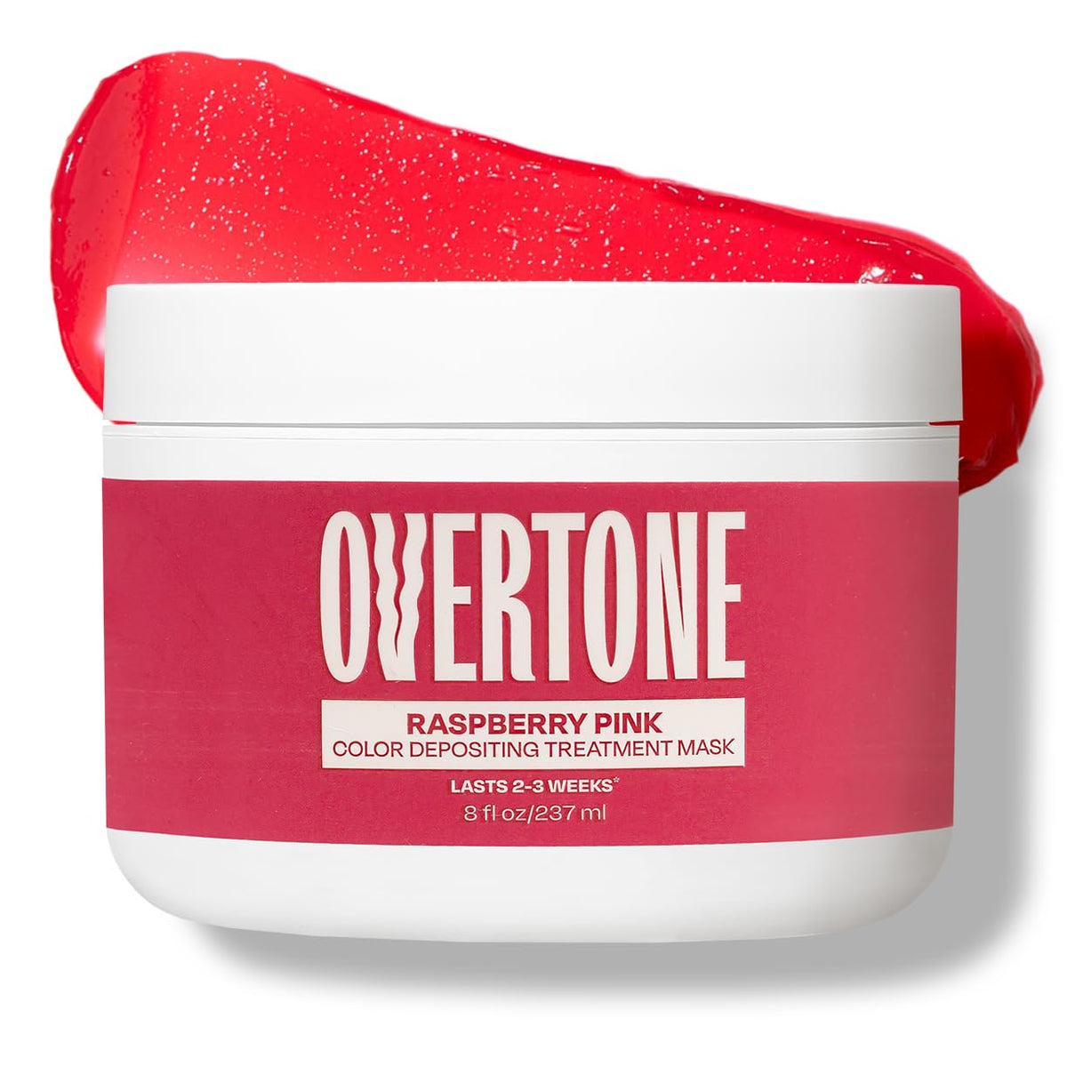 oVertone Raspberry Pink Color Depositing Hair Mask front view
