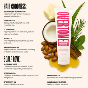 oVertone Raspberry Pink Conditioner application in shower