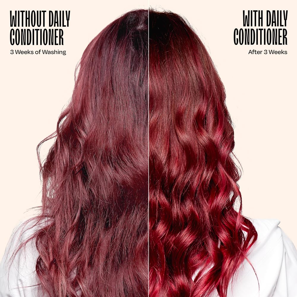 oVertone Raspberry Pink Conditioner showing colour results
