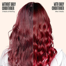 oVertone Raspberry Pink Conditioner showing colour results
