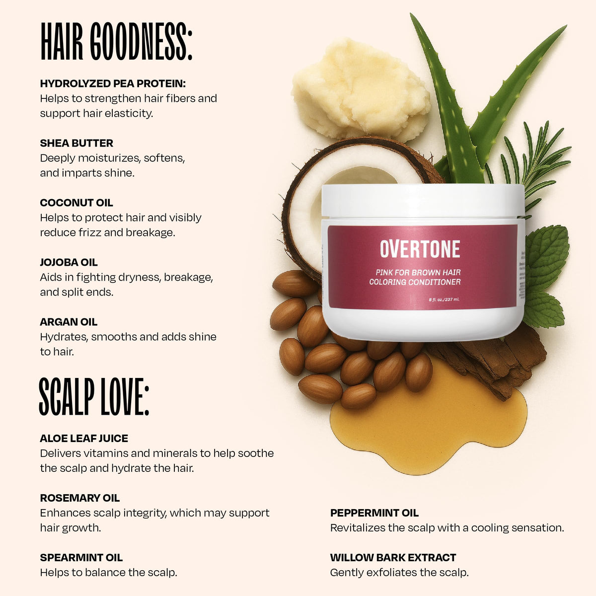 oVertone Raspberry Pink Hair Mask texture close-up