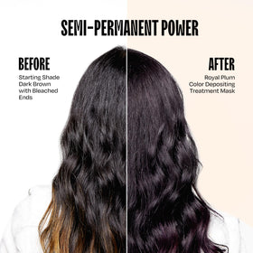 oVertone Royal Plum Hair Mask application on hair
