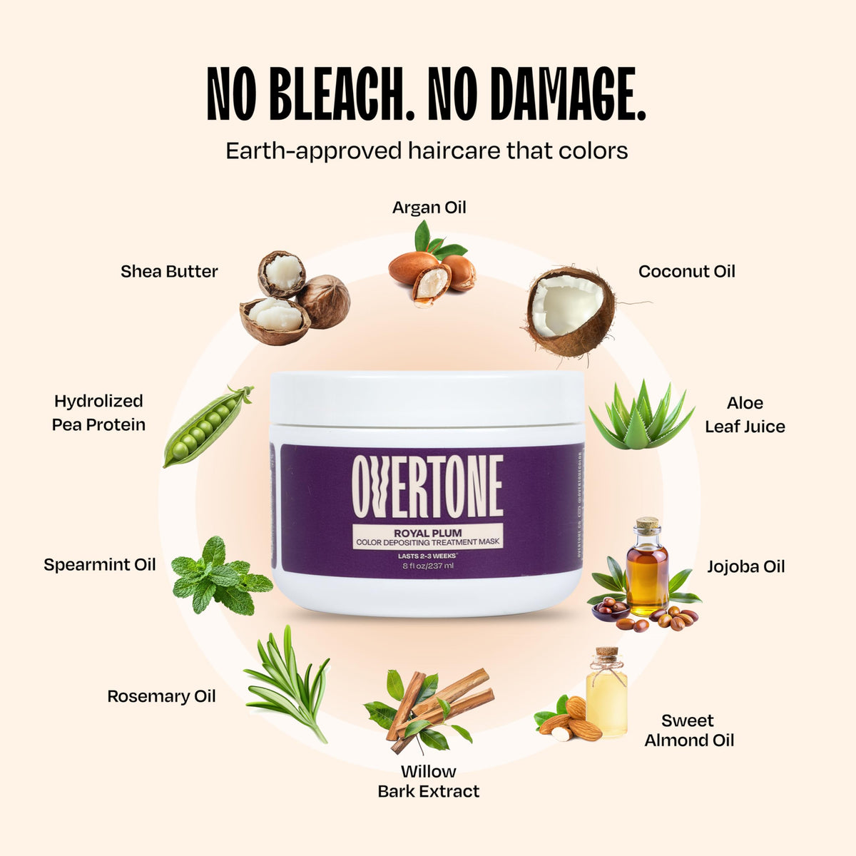 oVertone Royal Plum Hair Mask before and after results