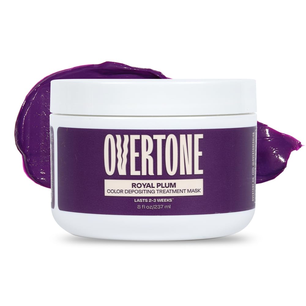 oVertone Royal Plum Hair Mask front view with packaging