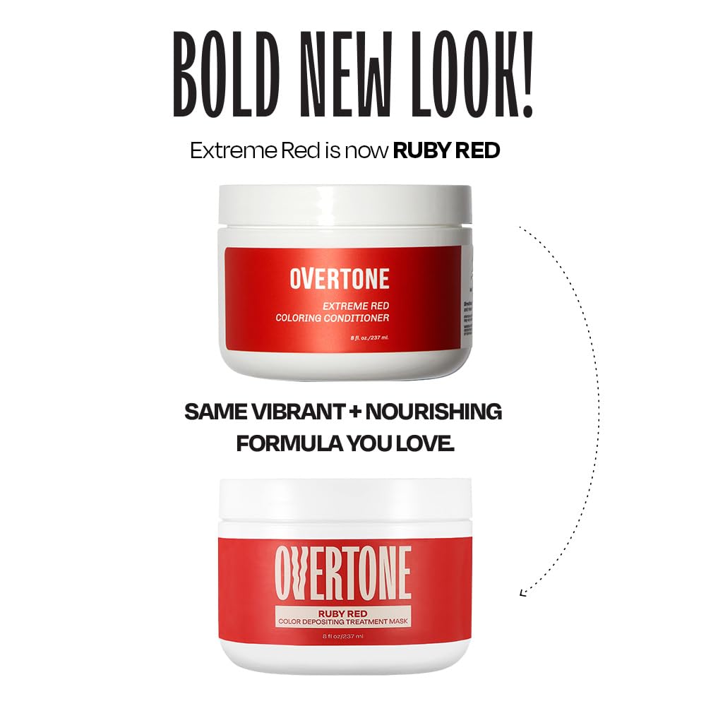 oVertone Ruby Red Hair Mask application on dry hair