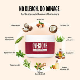 oVertone Scarlet Red Hair Mask after application results