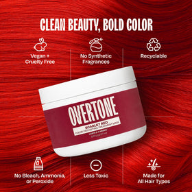 oVertone Scarlet Red Hair Mask with natural ingredients