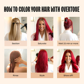 oVertone Scarlet Red Hair Mask with other hair care products