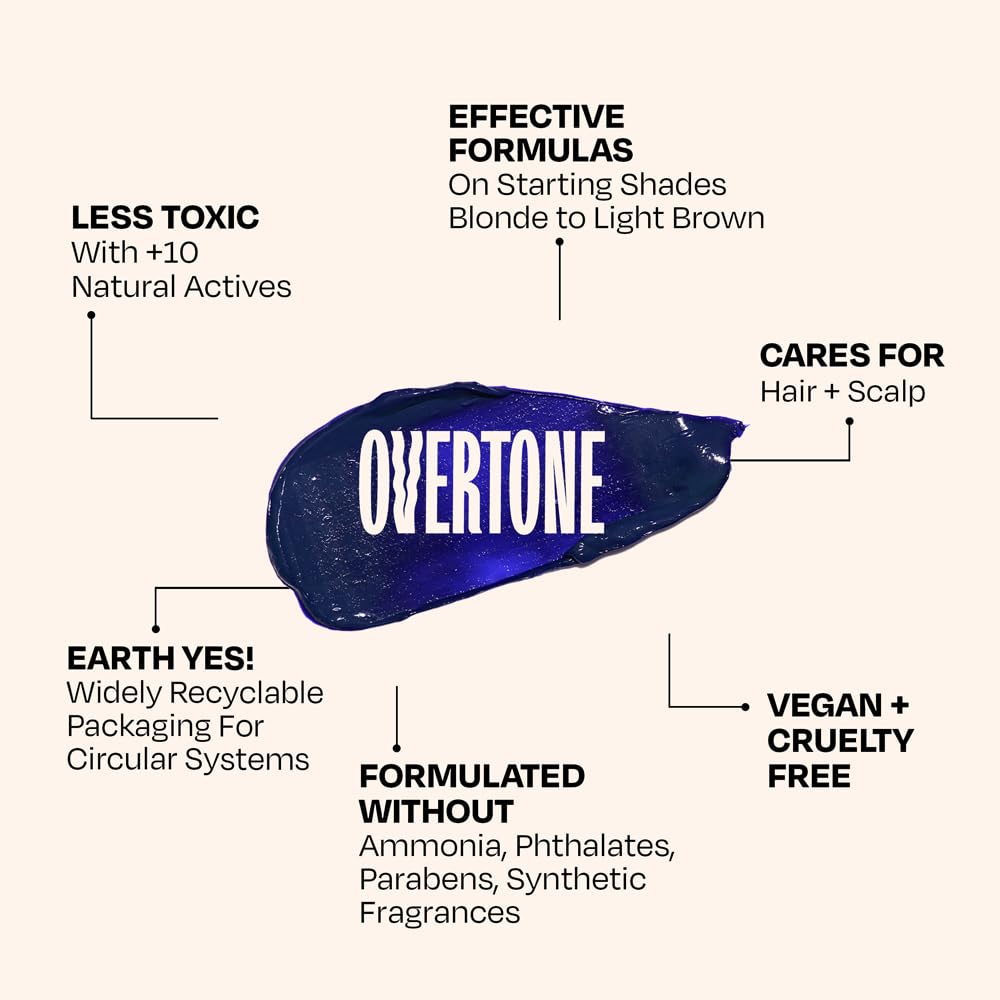 oVertone Smoky Sapphire Hair Mask in a bathroom setting