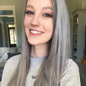 oVertone Stormy Sterling Color Depositing Conditioner texture close-up