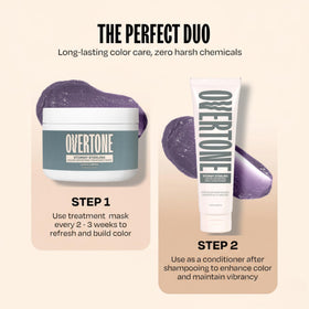 oVertone Stormy Sterling hair mask packaging with ingredients
