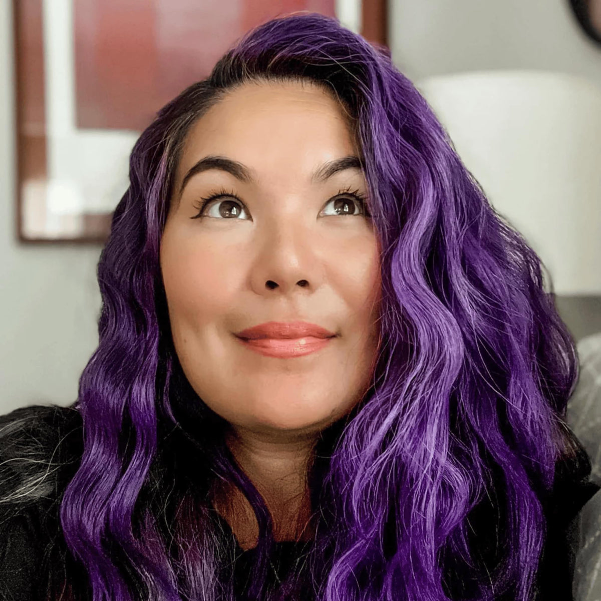 oVertone Vibrant Purple Hair Mask on a bathroom shelf