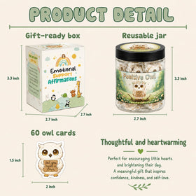 Owl mini-figurine artwork on DEARMINE Positive Owl Jar