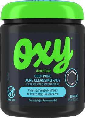 Oxy Deep Pore Acne Cleansing Pads front view, 90 pads