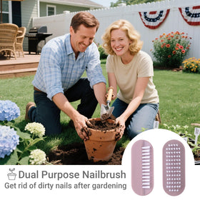 OYEWALLS nail brush being used to clean fingernails
