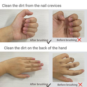 OYEWALLS nail brush in hand for easy grip