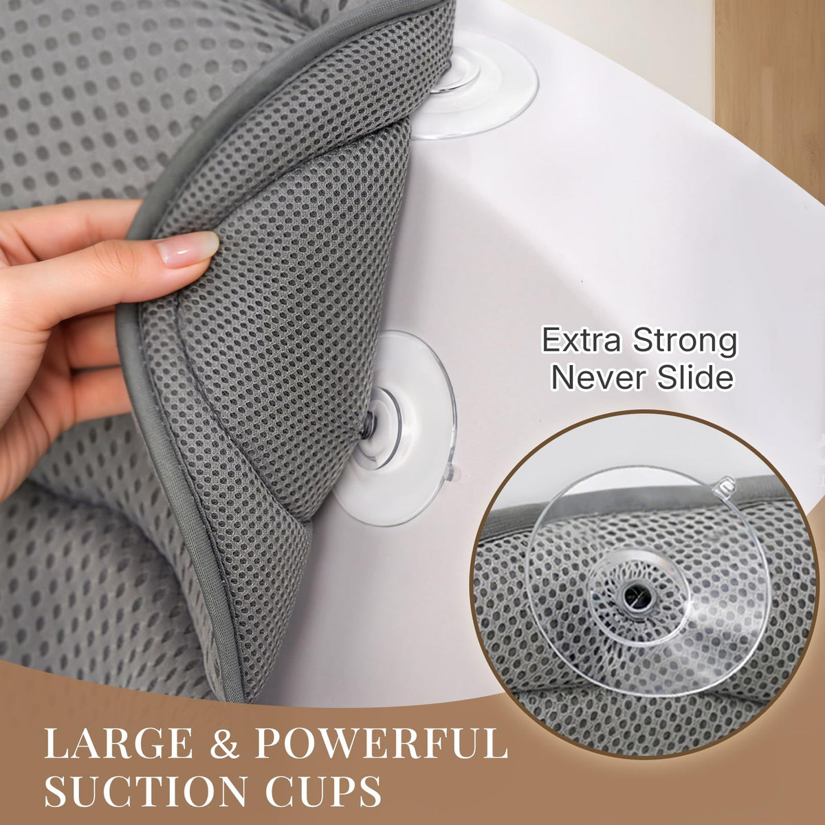 Ozyalo Bath Pillow close-up of 4D air-mesh fabric