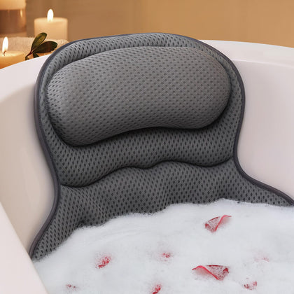 Ozyalo Bath Pillow gray model front view with ergonomic design