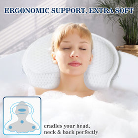 Ozyalo Bath Pillow showing extra thick padding for comfort
