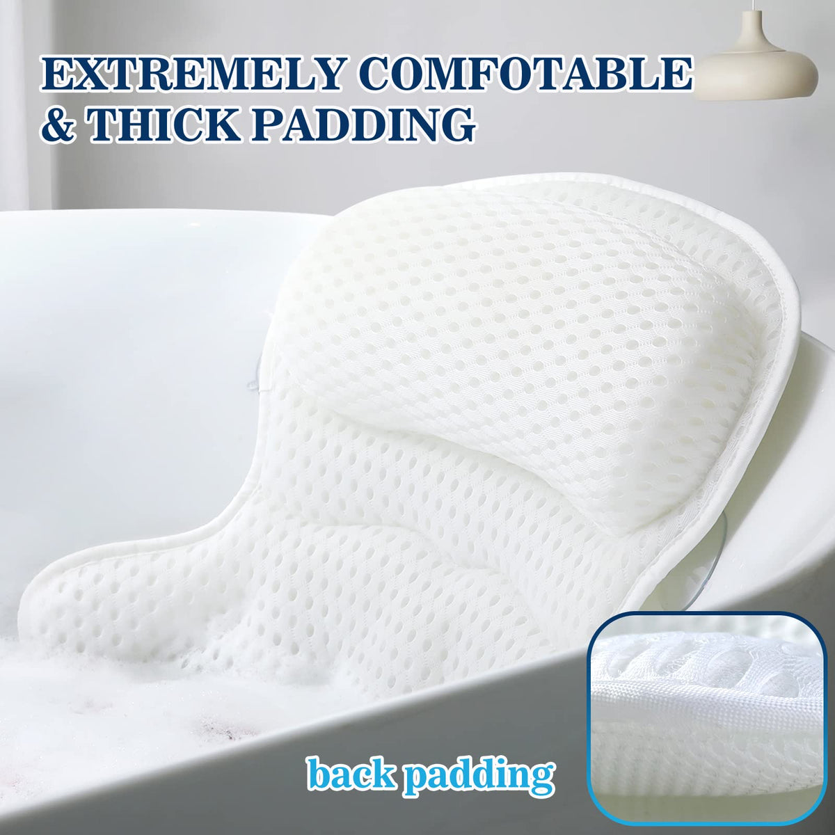 Ozyalo Bath Pillow with 6 suction cups for stability