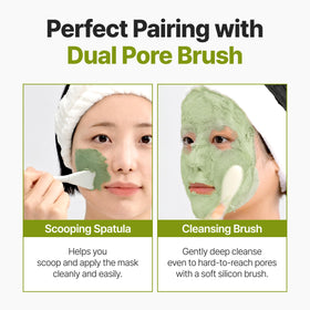 P.CALM Holy Basil Bubble Deep Mask with fresh basil leaves