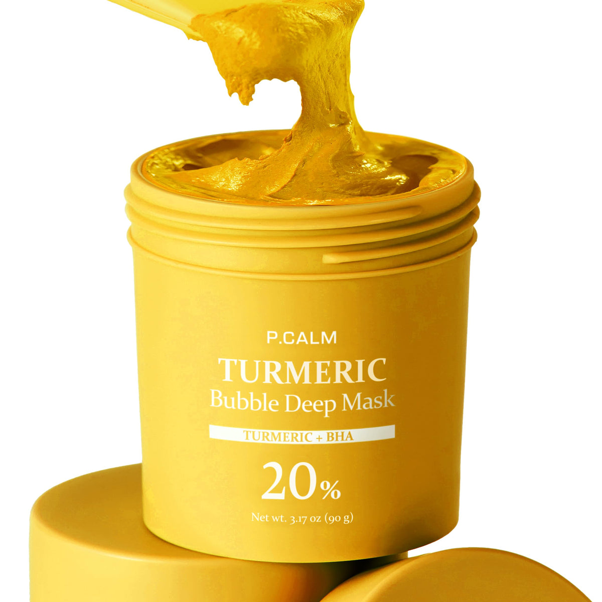 P.CALM Turmeric Bubble Deep Mask 90g packaging front view
