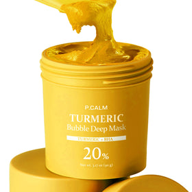 P.CALM Turmeric Bubble Deep Mask 90g packaging front view