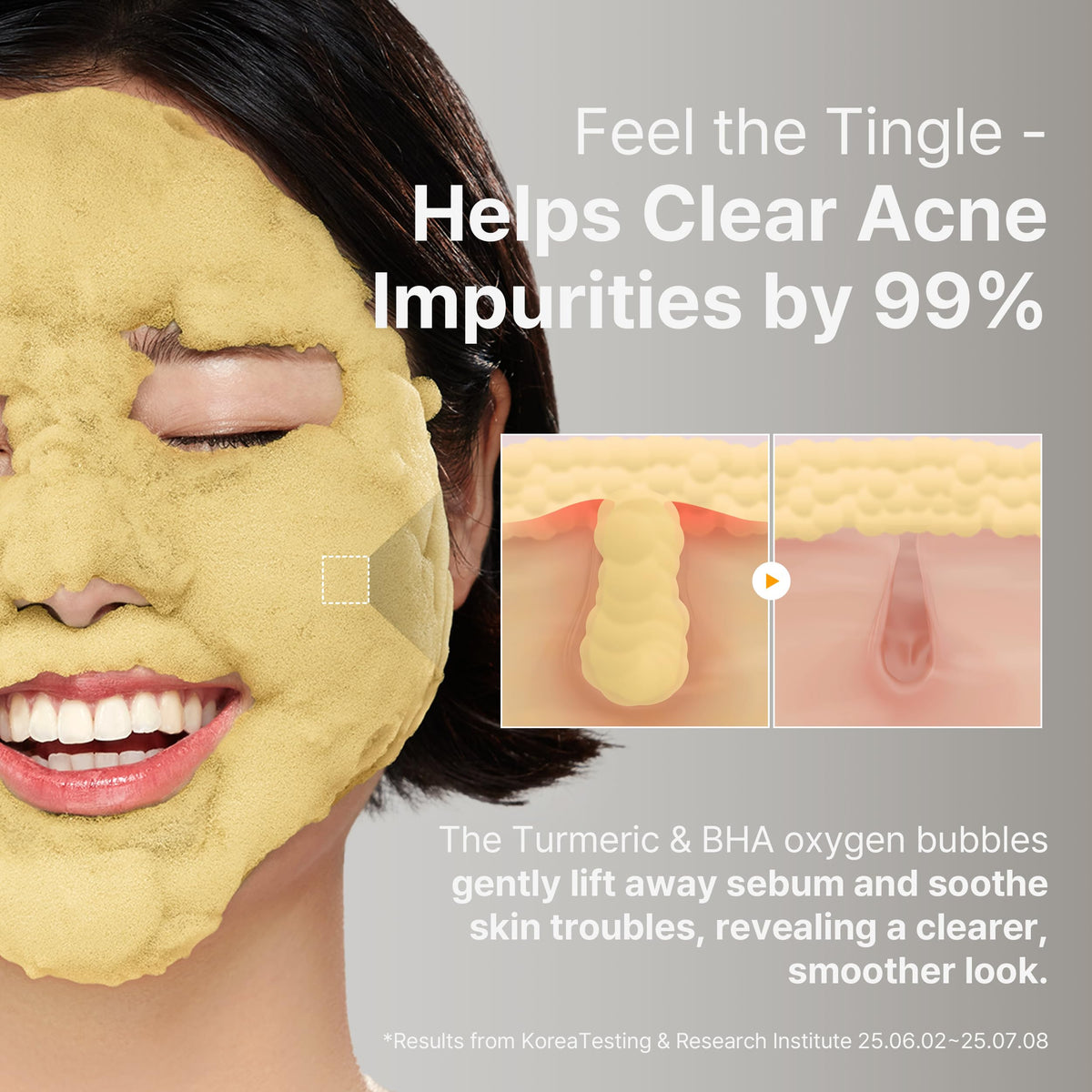 P.CALM Turmeric Bubble Deep Mask 90g texture in container