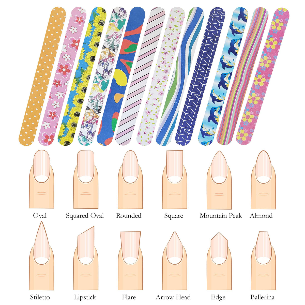 P2P Nails Colorful Nail File Strips in use during a manicure