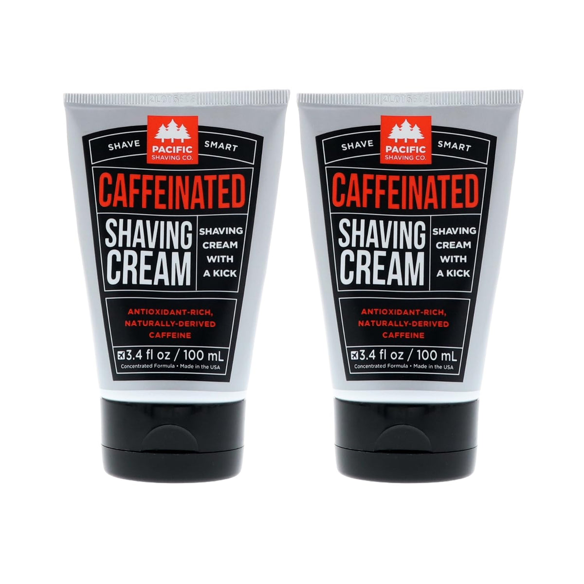 Pacific Shaving Company Caffeinated Shaving Cream 3.4 Oz front view