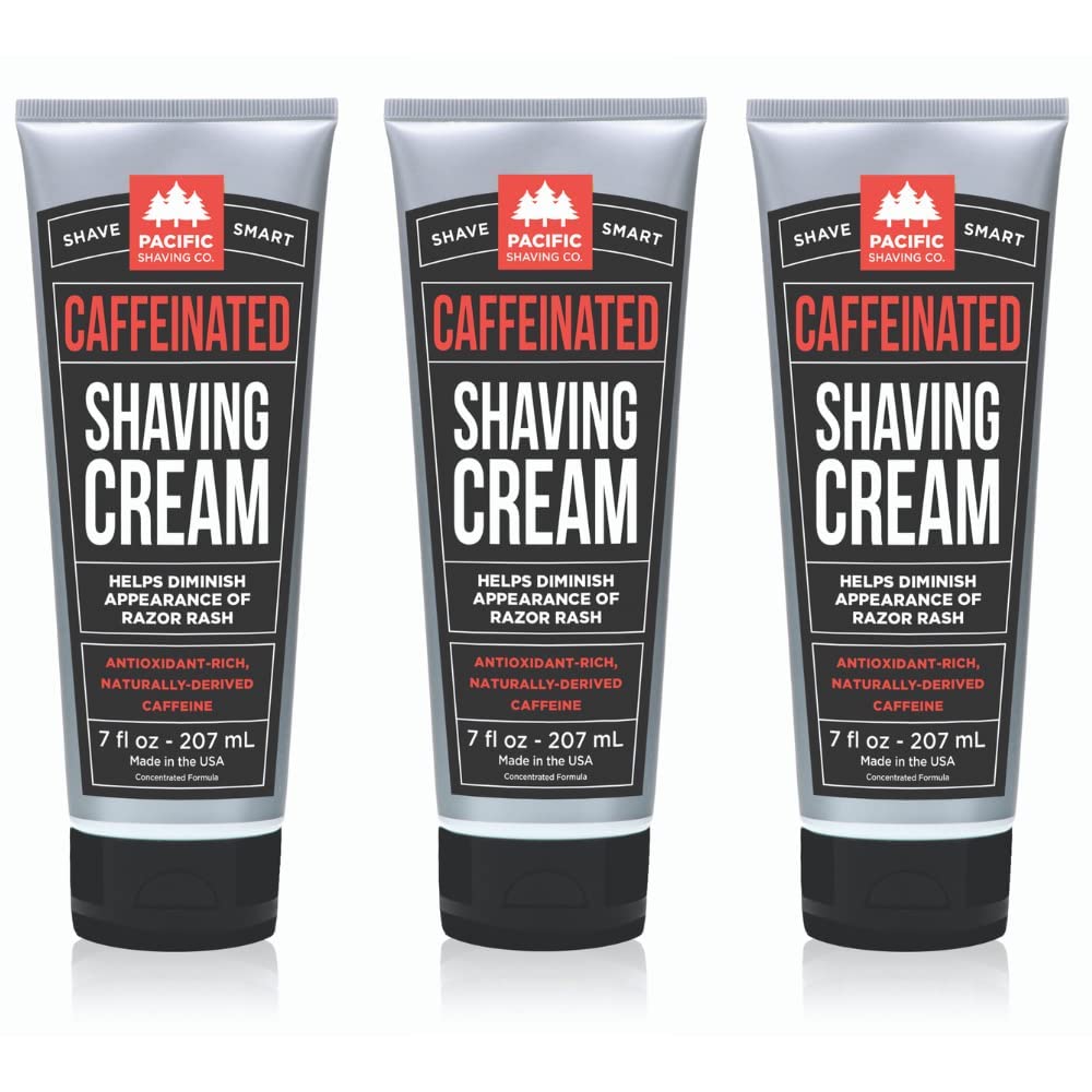 Pacific Shaving Company Caffeinated Shaving Cream 3 Pack front view