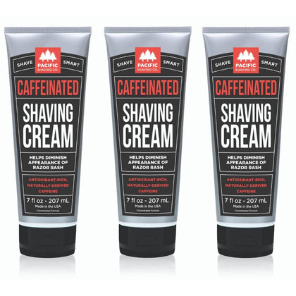 Pacific Shaving Company Caffeinated Shaving Cream 3 Pack front view