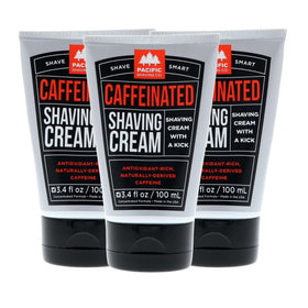 Pacific Shaving Company Caffeinated Shaving Cream 3 Pack front view