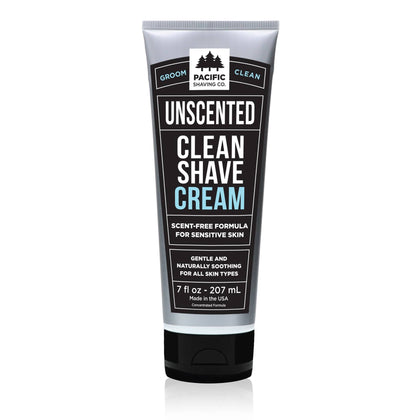 Pacific Shaving Company Clean Men's Sensitive Shaving Cream 7 Oz front view