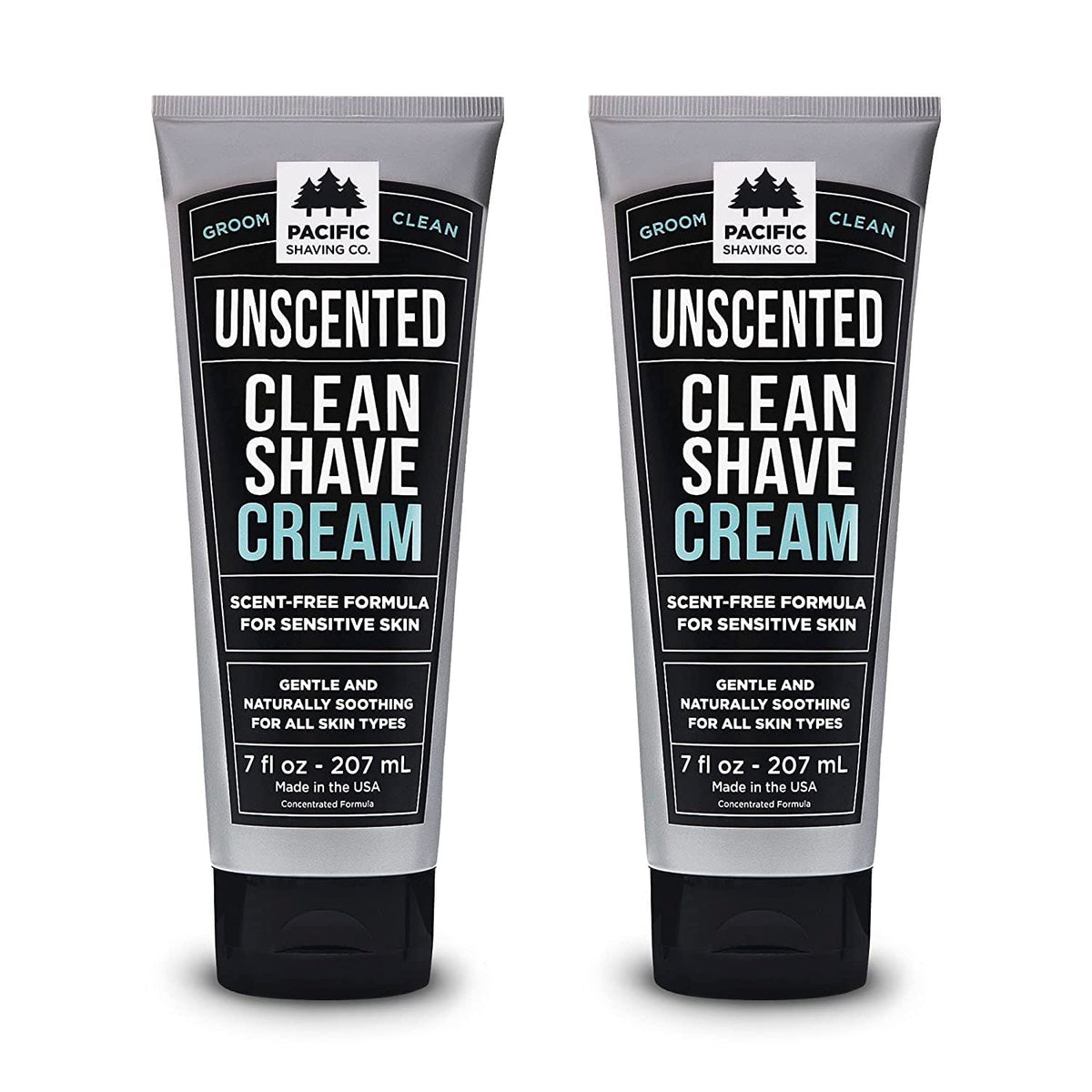 Pacific Shaving Company Clean Men's Sensitive Shaving Cream 7 Oz front view