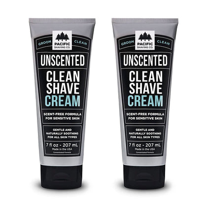 Pacific Shaving Company Clean Men's Sensitive Shaving Cream 7 Oz front view