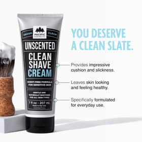 Pacific Shaving Company Clean Men's Sensitive Shaving Cream 7 Oz packaging