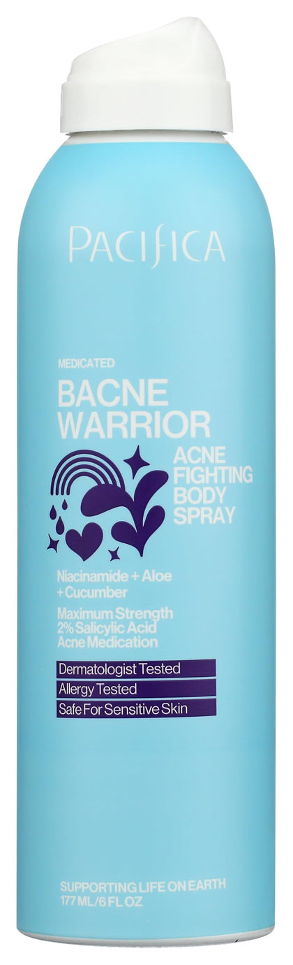 Pacifica Bacne Warrior 2% Salicylic Acid Spray 6 Fl Oz front view