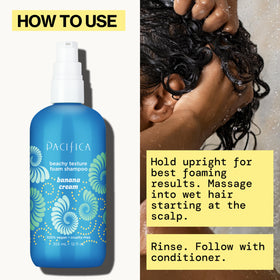 Pacifica Banana Cream Beachy Texture Foam Shampoo packaging
