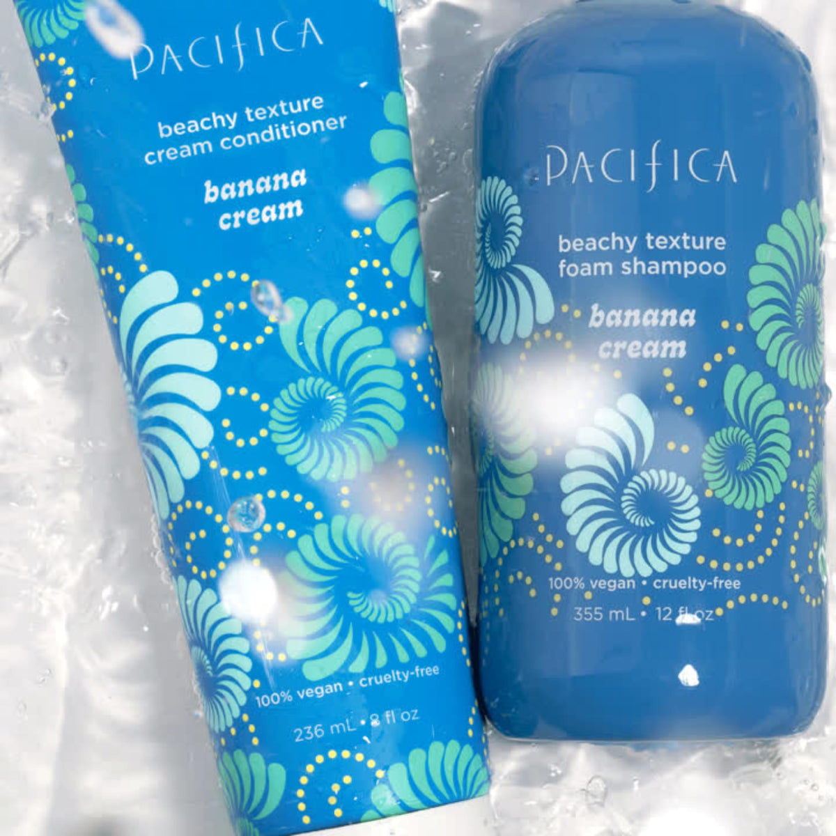 Pacifica Banana Cream Beachy Texture Foam Shampoo with banana and chia seeds