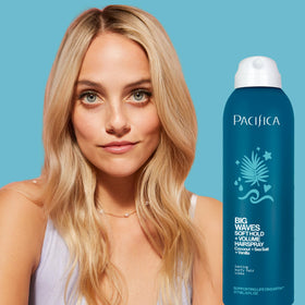 Pacifica Big Waves Coconut Vanilla Sea Salt Hairspray in hand